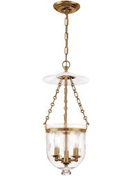 Hampton Bell Jar Hall Pendant with Etched Star Pattern